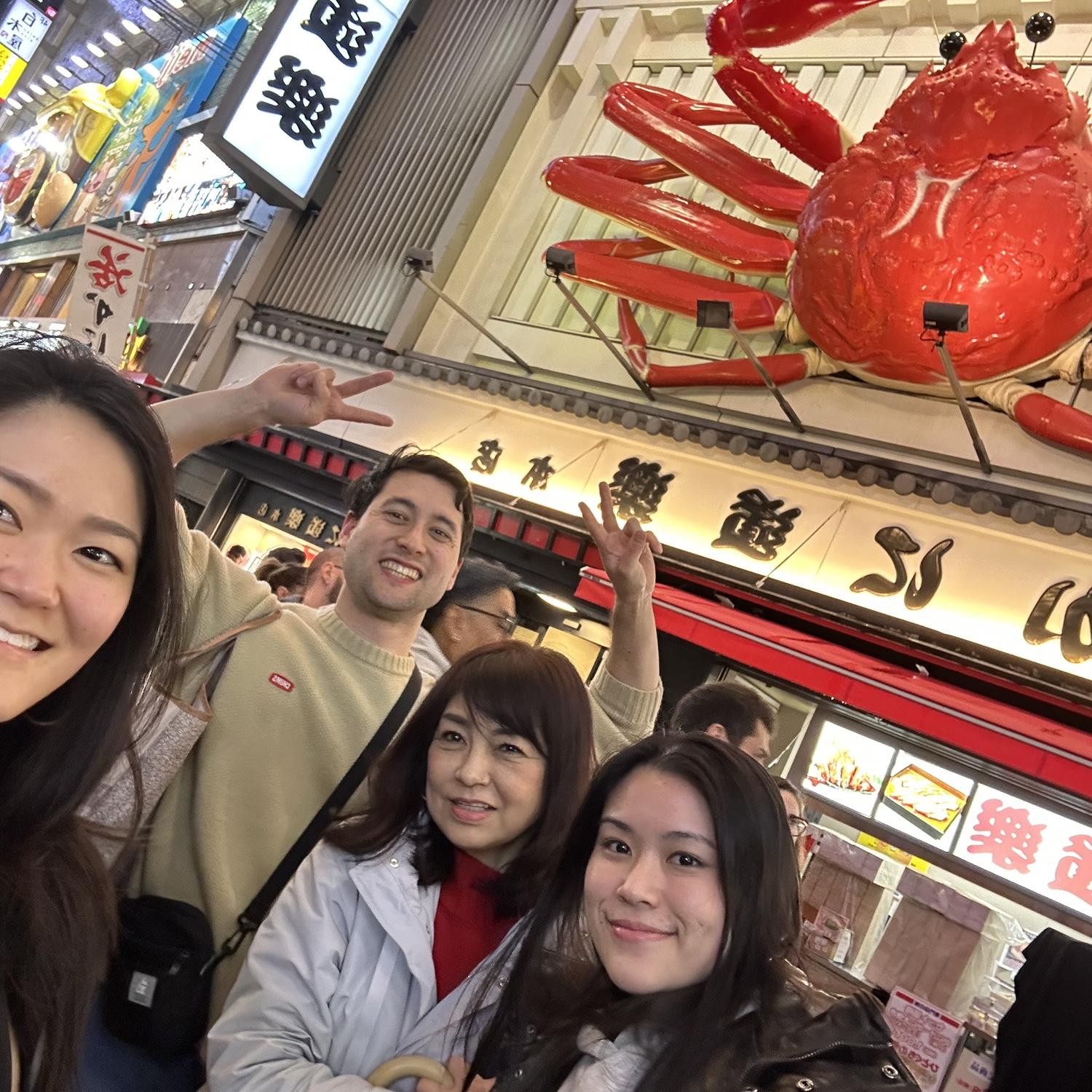 Crabbing it up in Osaka with the Satsuma matriarch. The MOH flew in to hang out with us. (Nov 2025)