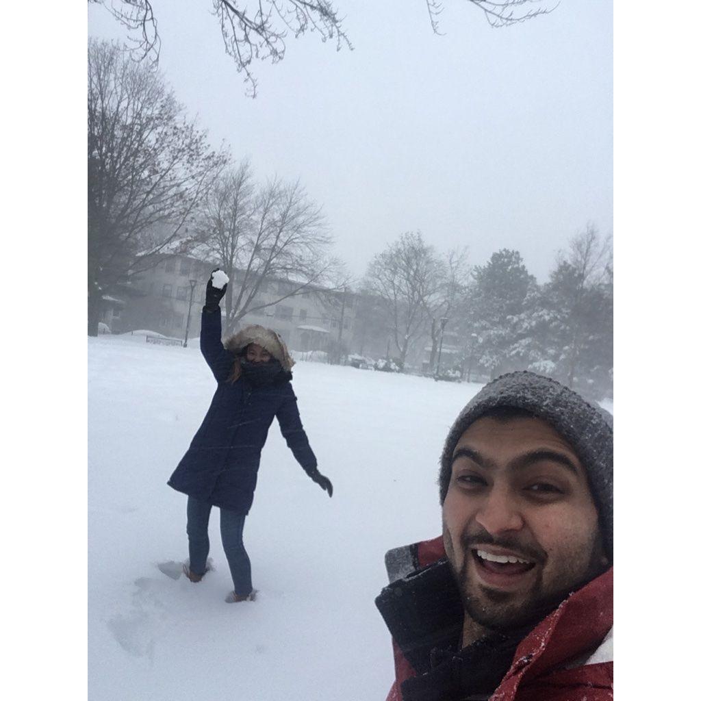 Rohan's first big snowstorm in Boston! (2018)