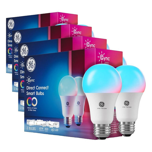Cync GE A19 Smart LED Light Bulbs, Room Decor Aesthetic Color Changing WiFi Lights, LED Indoor Light Bulb, Compatible with Alexa and Google | (Pack of 8)