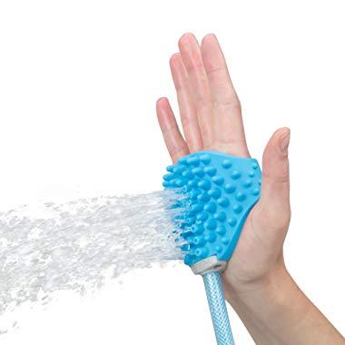 Aquapaw Pet Bathing Tool | Pet Shower Sprayer & Scrubber in-One, Shower Bath Tub & Outdoor Garden Hose Compatible, Dog Cat Horse Grooming