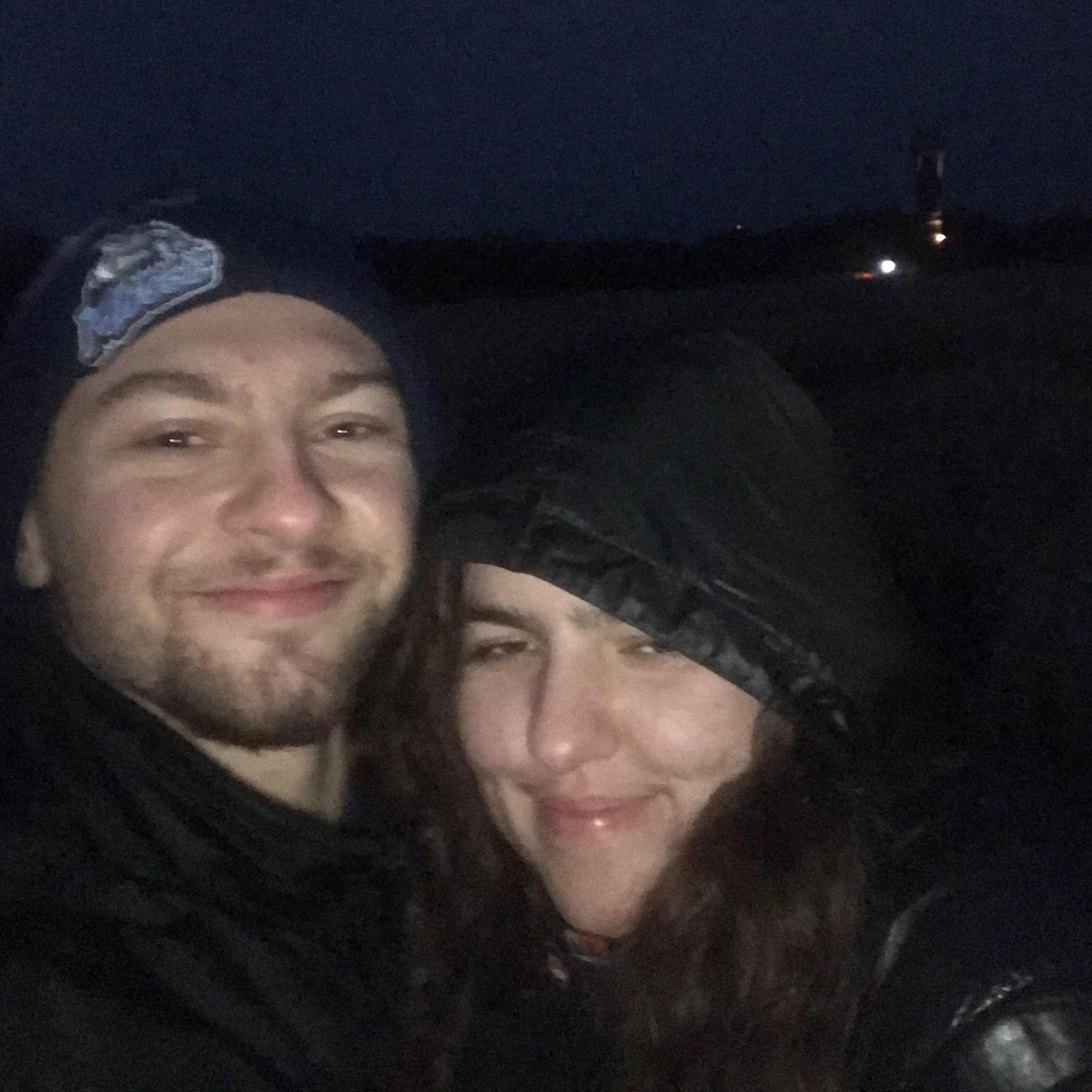 Pretty poor quality photo after moozying into the ice maze after dark