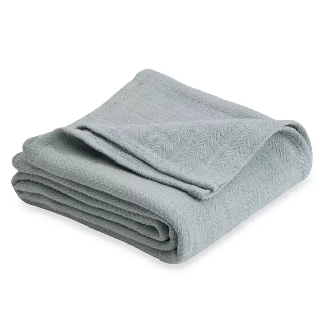 Vellux Cotton Full/Queen Blanket in Grey Mist