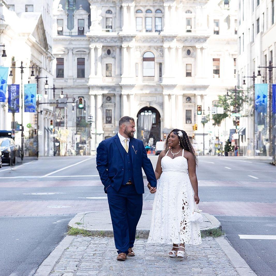 Our First Engagement Photos Infront of City Hall in Philadelphia PA.