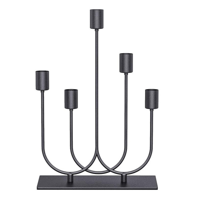 smtyle Black Taper Candle Hodlers for Candlesticks Set of 5 Candelabra with Iron-0.8" Diameter Ideal Decor for Table Centerpiece