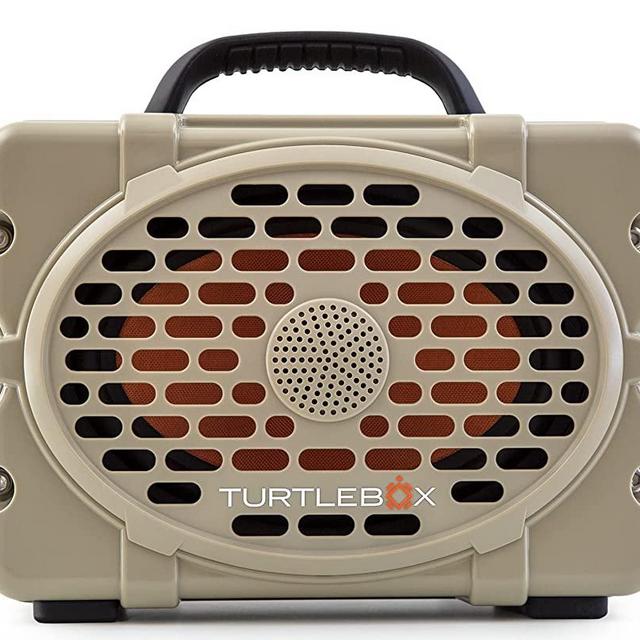 Turtlebox Gen 2: Loud! Outdoor Portable Bluetooth 5.0 Speaker | Rugged, IP67, Waterproof, Impact Resistant & Dustproof (Rich, Full Sound, Plays to 120db, Pair 2X for True L-R Stereo), Field Tan