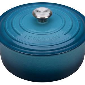 Le Creuset Signature Enameled Cast-Iron 5-1/2-Quart Round French (Dutch) Oven, Marine