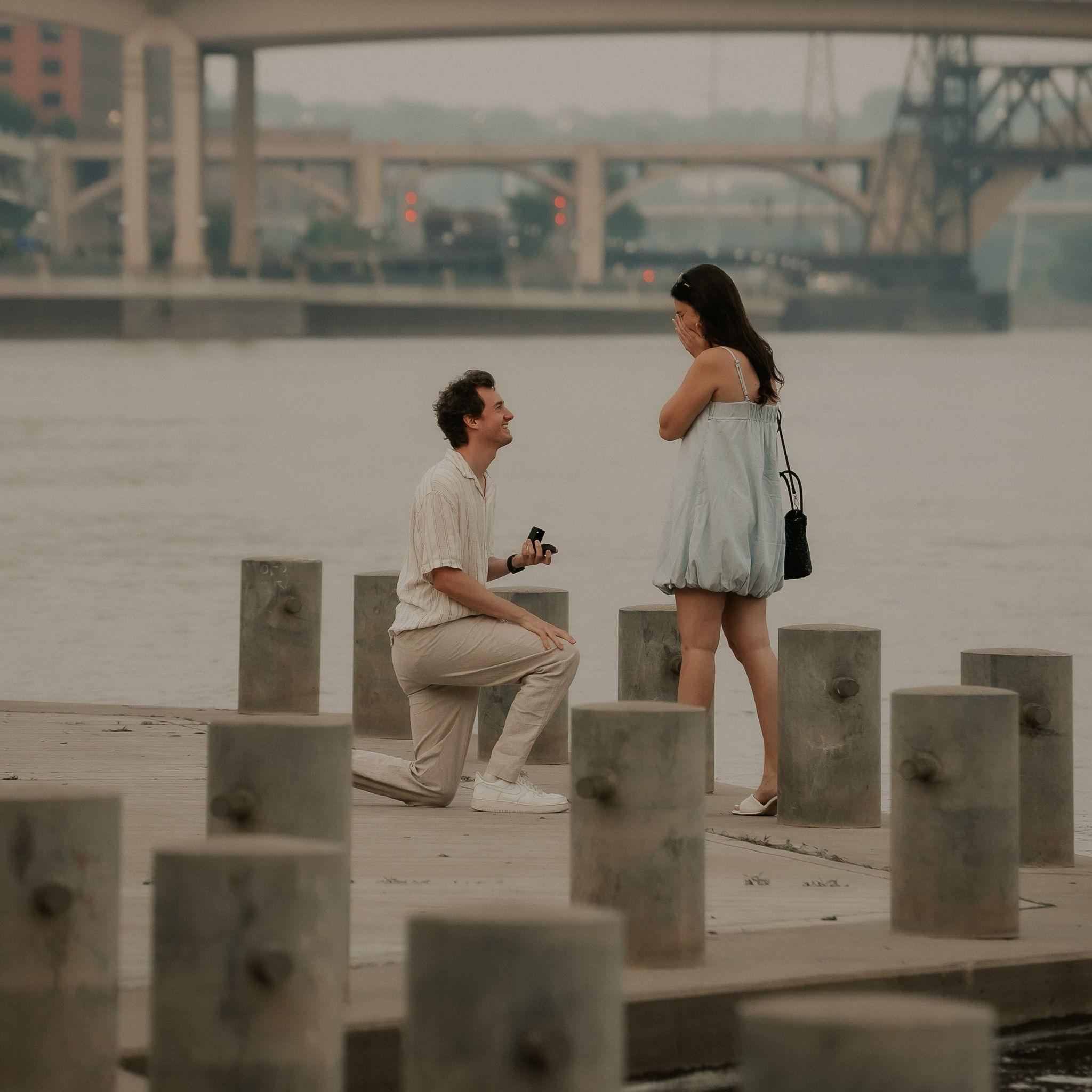 When Ry popped the question (thanks Alex and Jehnah for hiding in the bushes for these LOL)