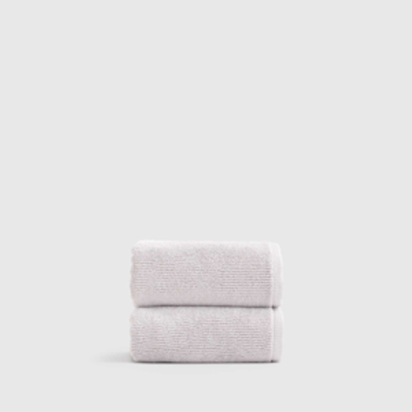 Turkish Ribbed Quick Dry Hand Towel (Set of 2) in Silver