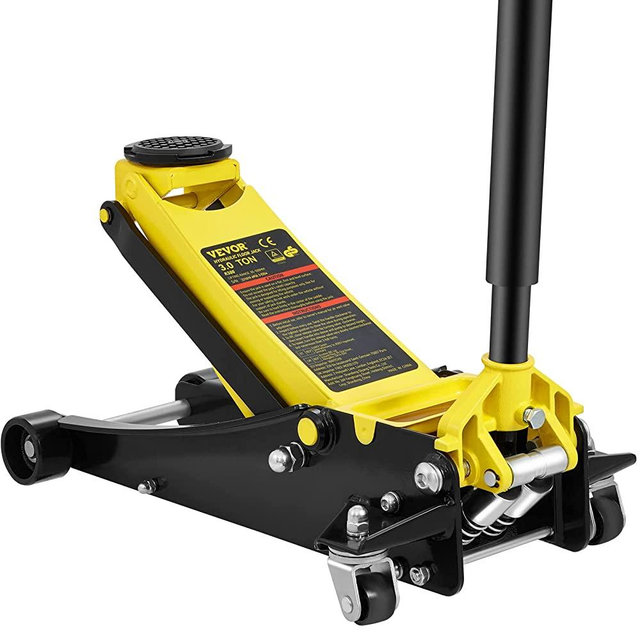 VEVOR Floor Jack, 3 Ton Low Profile Floor Jack, Heavy-Duty Steel Racing Floor Jack with Dual Pistons Quick Lift Pump, Floor Jack Lifting Range 3.35"-19.69"
