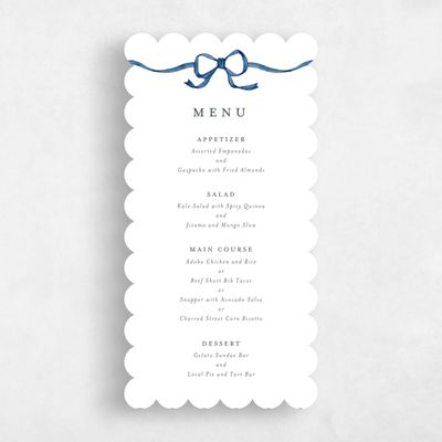 Blue Scalloped Wedding Menu - Perkins