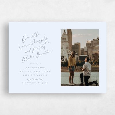 Light Sky, Blue Wedding Invitation - Atlas Photo