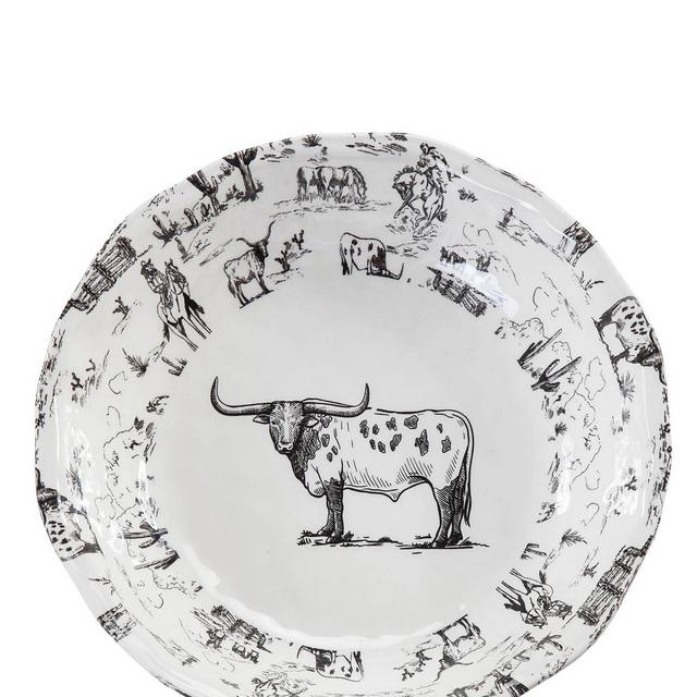 HiEnd AccentsPaseo Road by HiEnd Accents Ranch Life Collection Melamine Longhorn Serving Bowl