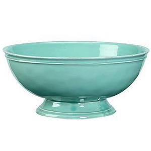 Cambria Footed Serve Bowl, Turquoise