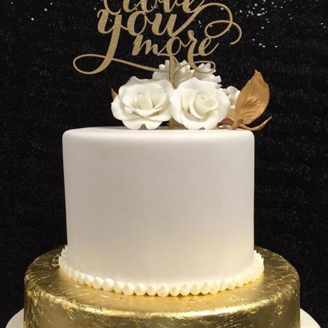 Gold Love You More Cake Topper, Wedding Cake Topper, Love You More, Gold Wedding Cake Topper , Engagement Cake Topper, Rose Gold Cake Topper