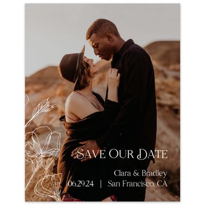 White Spring Wedding Digital Save the Date - Flora Photo