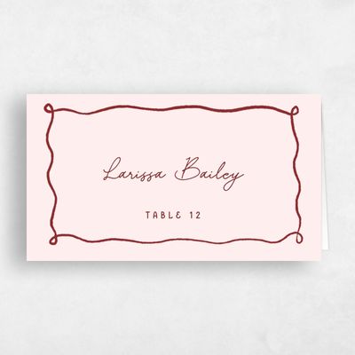 Lightest Blush, Pink Wedding Place Card - Nesso