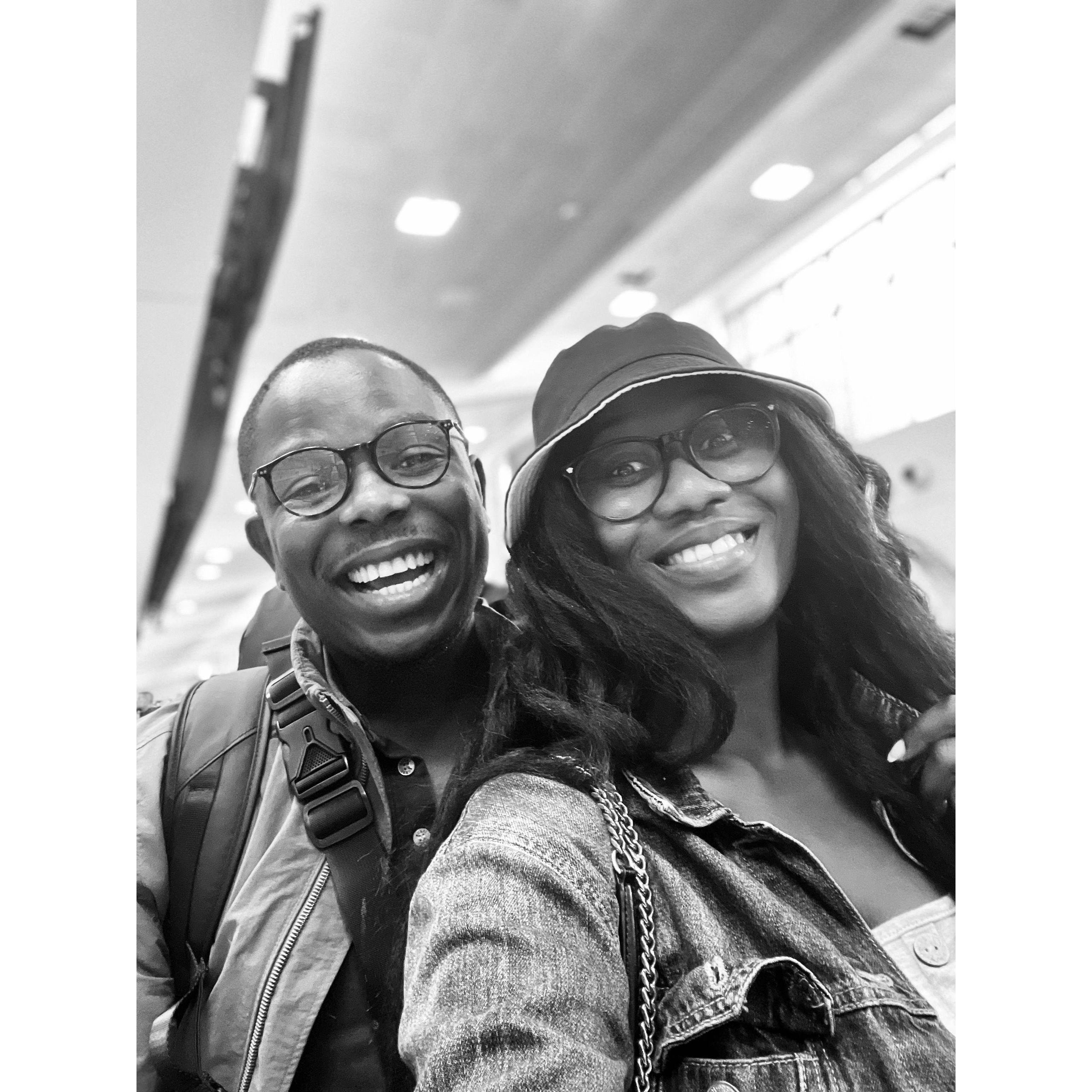 Tolu's initial trip to Atlanta, captivated by Toolu's beauty. Picture proof