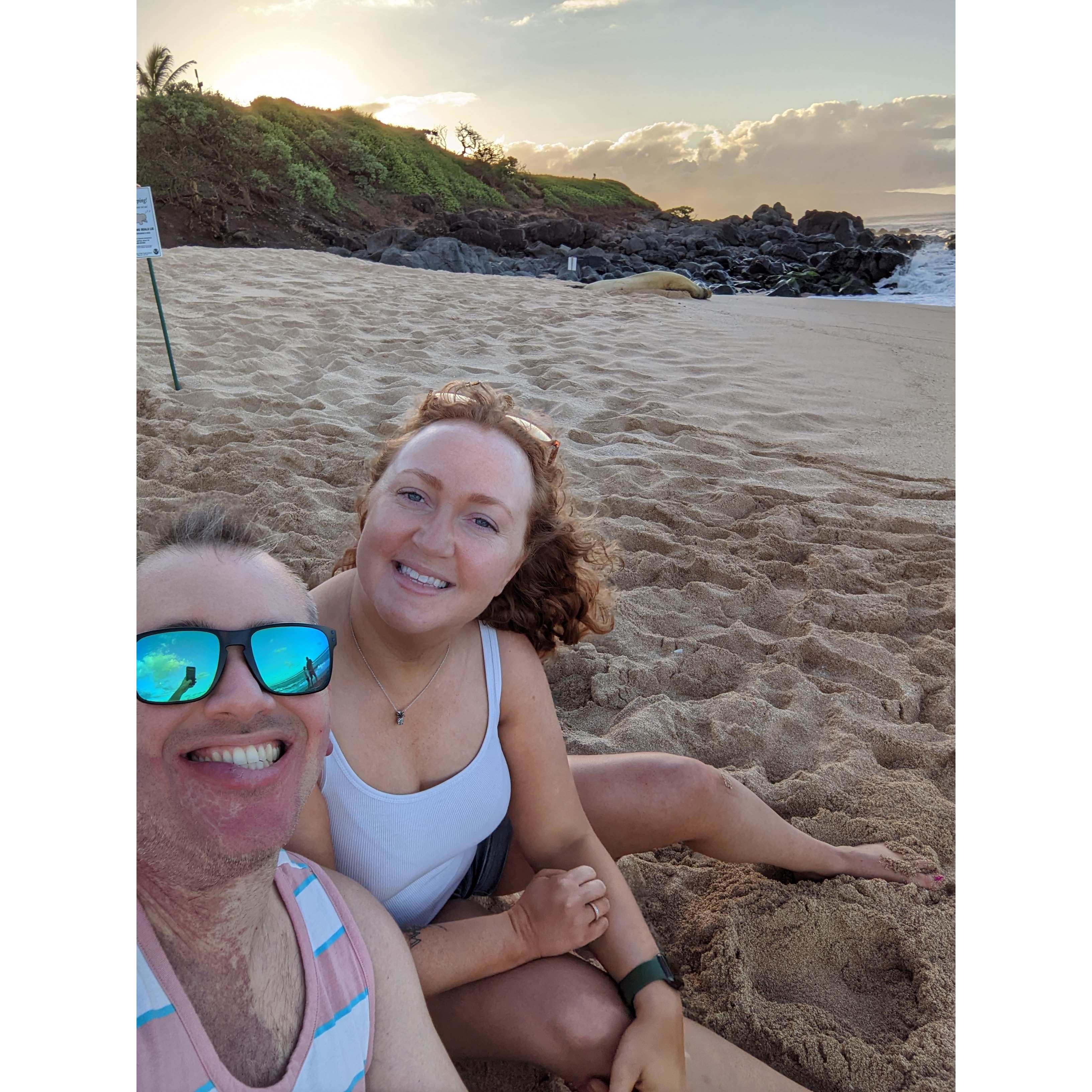 Sunset at Ho'okipa Beach, Maui, Hawaii