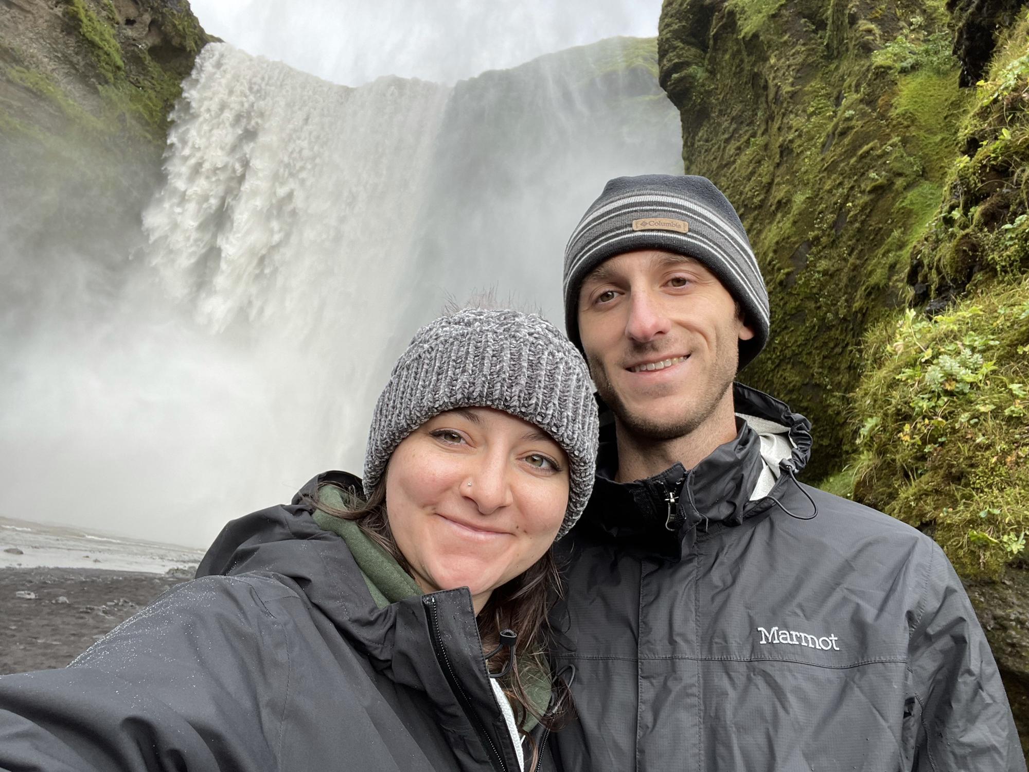 Our favorite waterfall of Iceland. Zach climbed the steps to the top of it. Steph saw a rainbow appear while taking pictures down below.