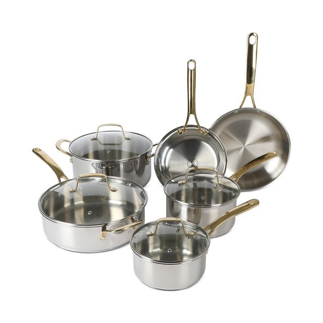 Martha Stewart Castelle 10-Pc. Stainless Steel Induction Cookware Set, Exclusively at Macy's