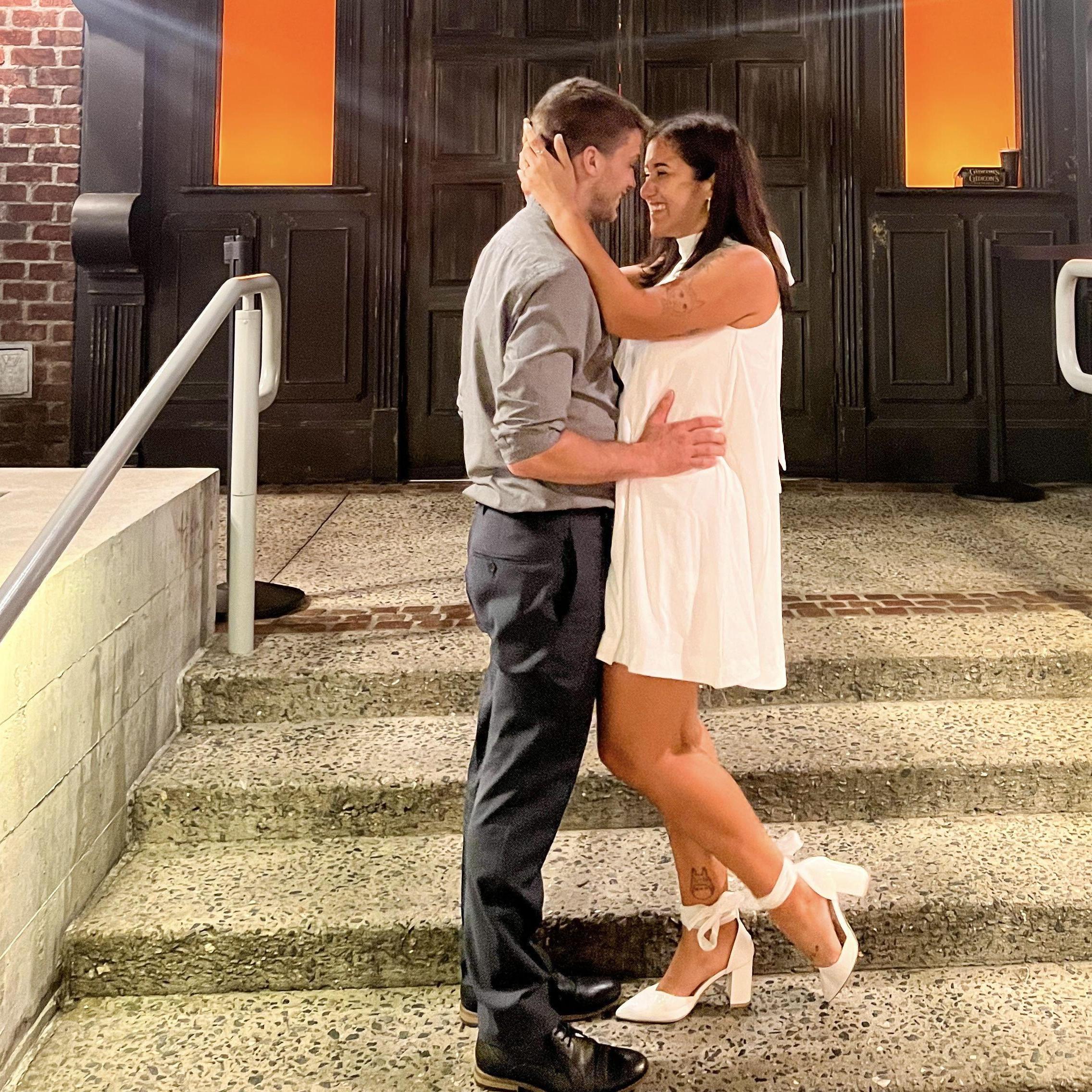 This was taken in front of Gideons. Ryan and Alannah bonded over Gideons menus and coffee cake cookies!