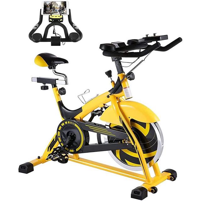 【Limited Time Promotion】Exercise Bike Stationary Belt Drive Indoor Cycling Bike with 44Lbs Flywheel Pulse Sensor LCD Monitor iPad Mount and Adjustable Handlebar Stationary Bike for home for Home Gym Cardio Workout