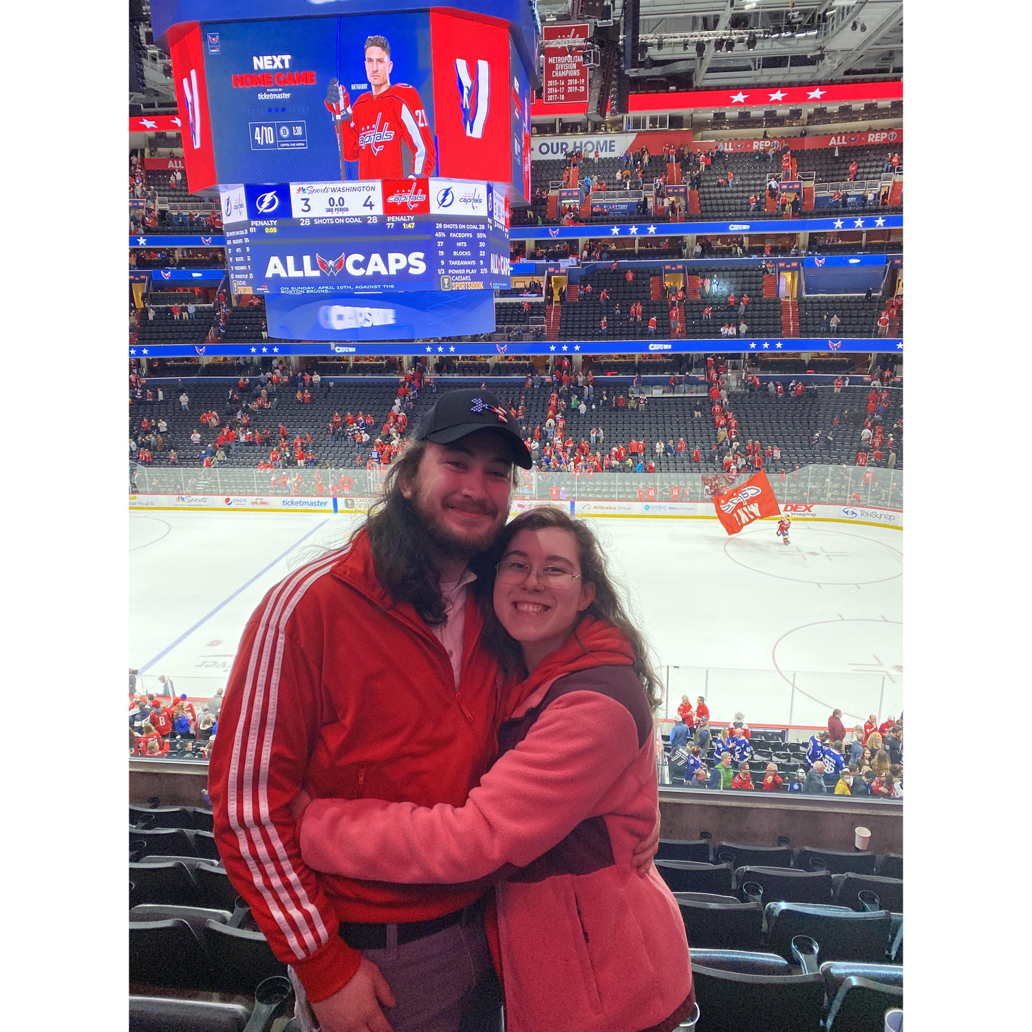 One of the many Caps games we've been to together