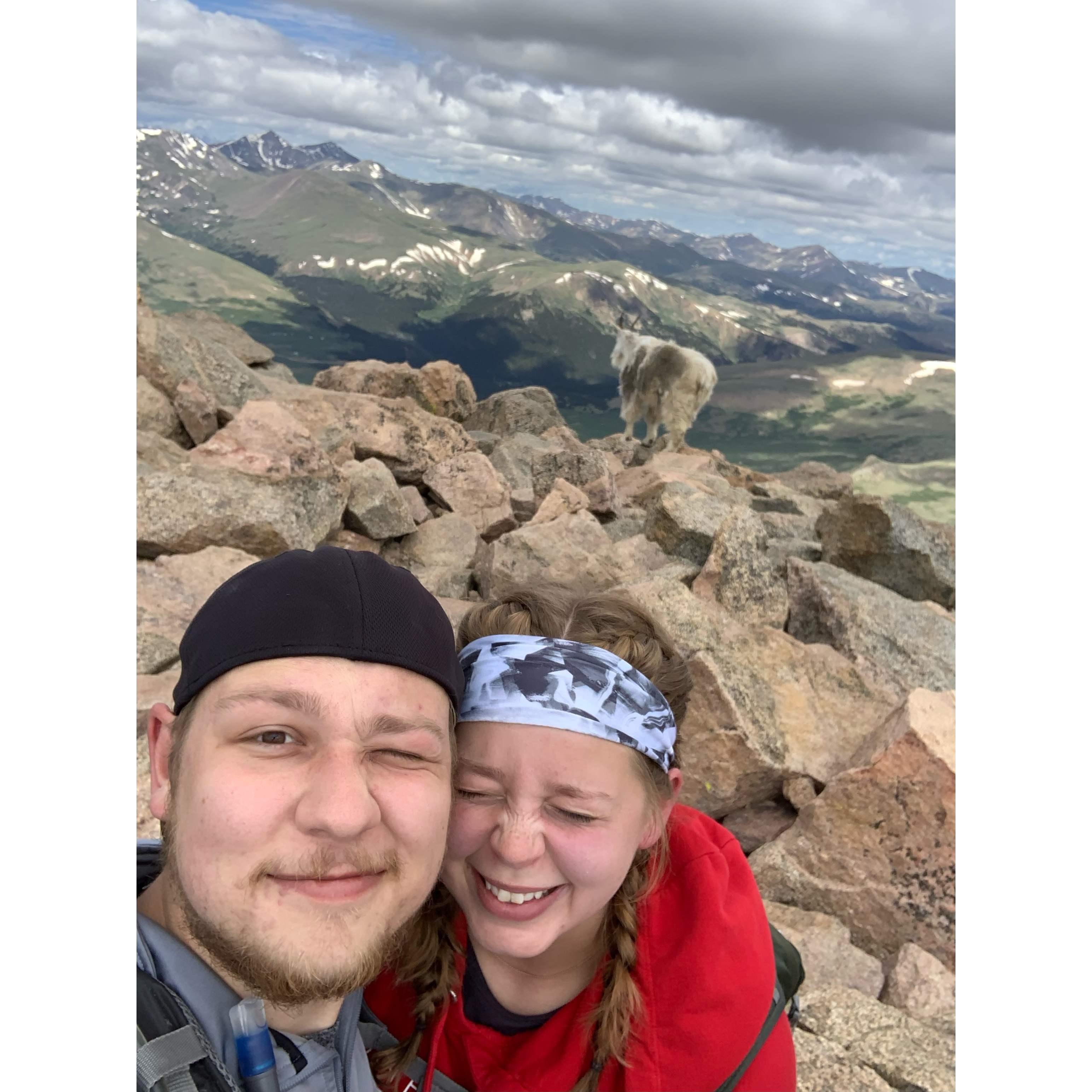 This was the day of their first fourteener!