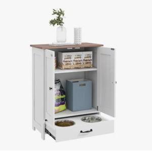 PawHut Elevated Dog Feeding Station with Hidden Bowls