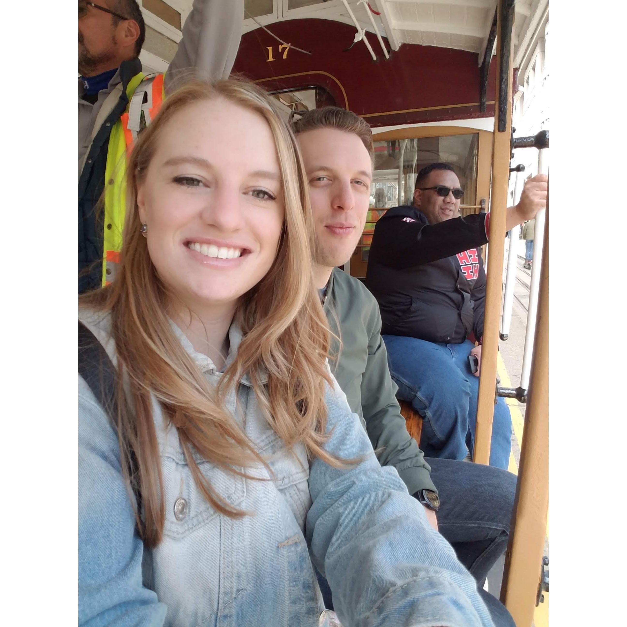 Riding the trolley in San Francisco