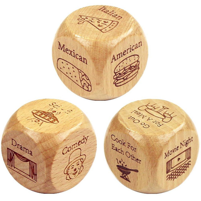 Couple Date Night Dice Ideas Gifts for Men Women Food Decision Dice Naughty Games Anniversary Birthday Engagement Valentine's Day Gift for Boyfriend Girlfriend Husband Wife Groom Bride Him Her