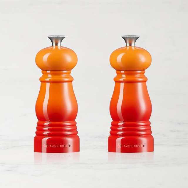 Le Creuset Petite Salt and Pepper Mill Set, Flame