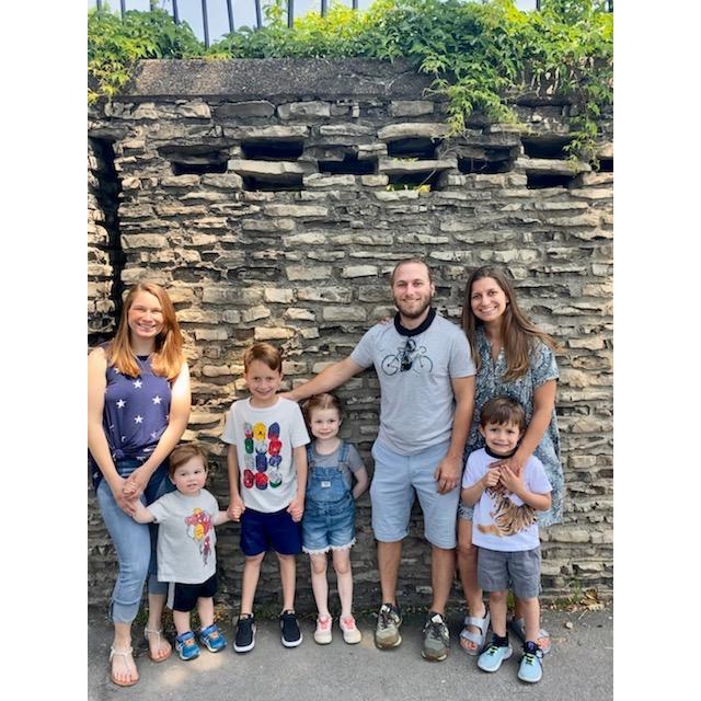 The full Persico/Rasi/Sunshine siblings and kids. (Natalie, Stevie, Leo, Ava, Aaron, Sally, and James)