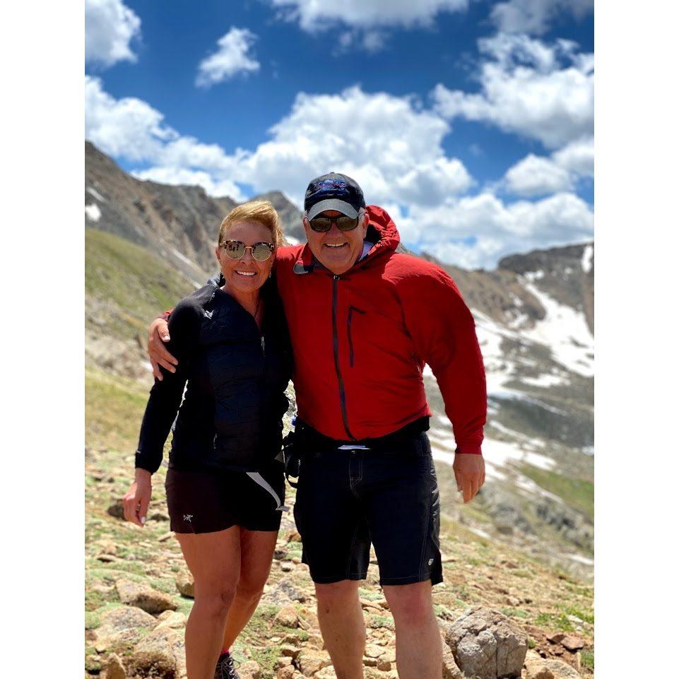 Hiking, very windy at the top!