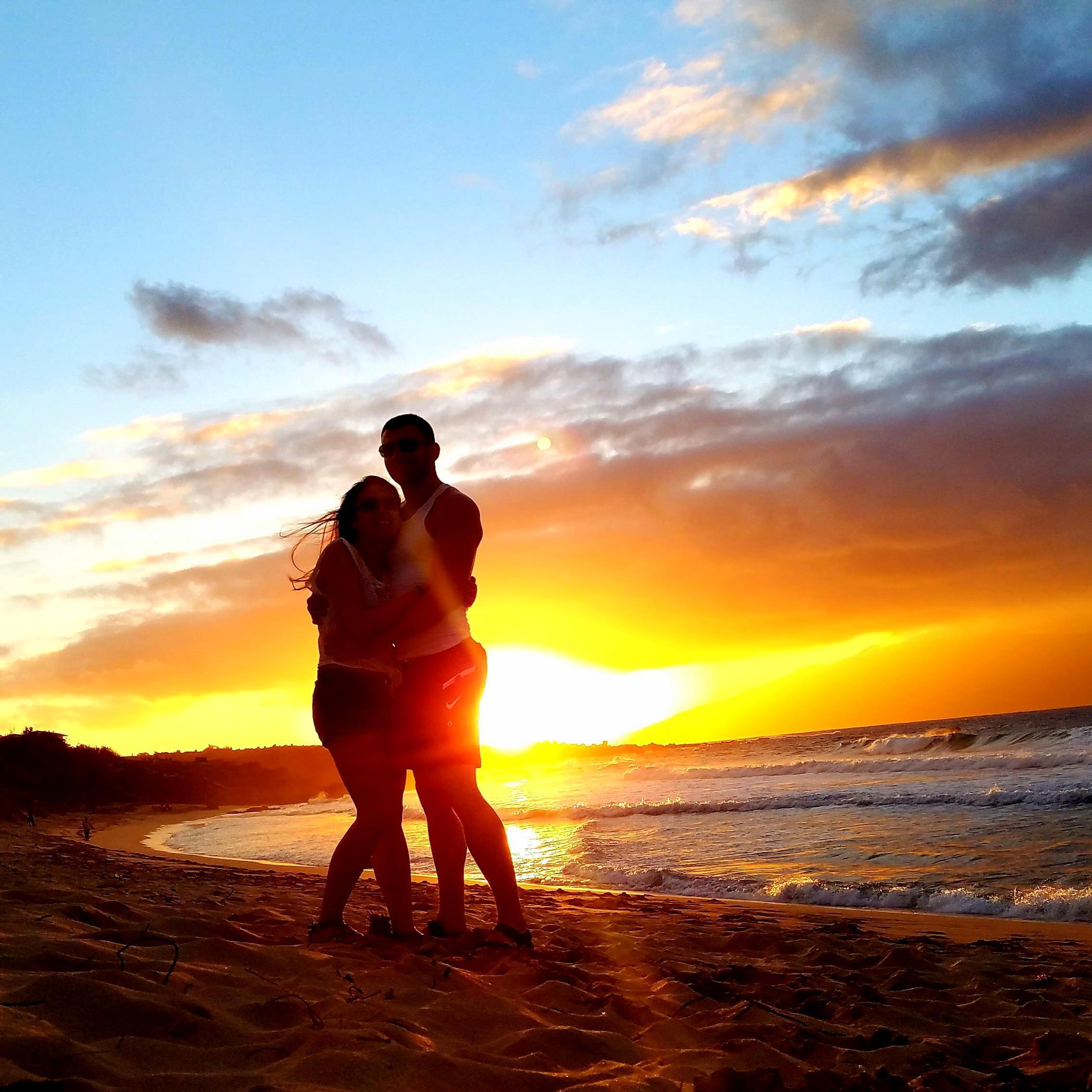 Hawaiian sunset together