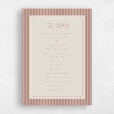 Café au Lait, Brown Wedding Program - Loren
