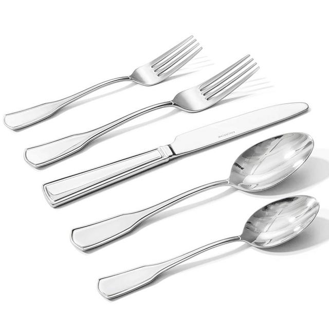 KINGSTONE 40-Piece Silverware Set, Service for 8, 18/10 Stainless Steel Flatware Set, Tableware Cutlery Set, Utensil Sets for Home Restaurant, Mirror Finish, Dishwasher Safe