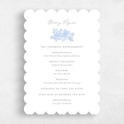 Blue Scalloped Wedding Program - Siena