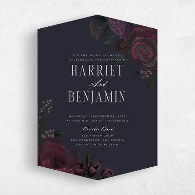 Red Diamond Wedding Invitation - Malina Classic