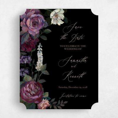 Black Ticket Wedding Save the Date - Mystic Portrait