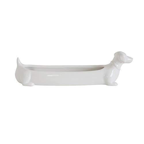 Creative Co-Op DA7590 Cracker Dish, 10.5"L x 3"W x 5.5"H, White