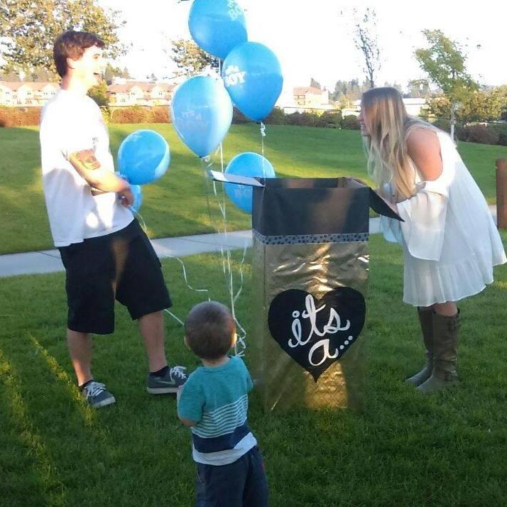 When we found out our little peanut was a boy!