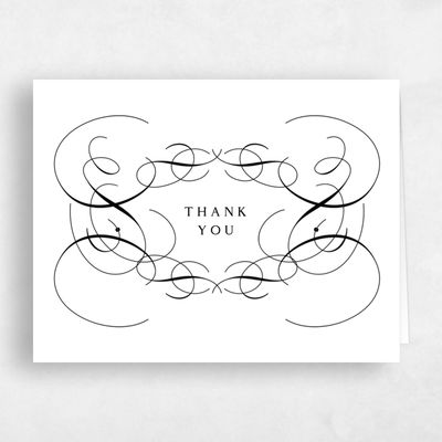 White Letterpress Wedding Thank You - Ventana Landscape Letterpress