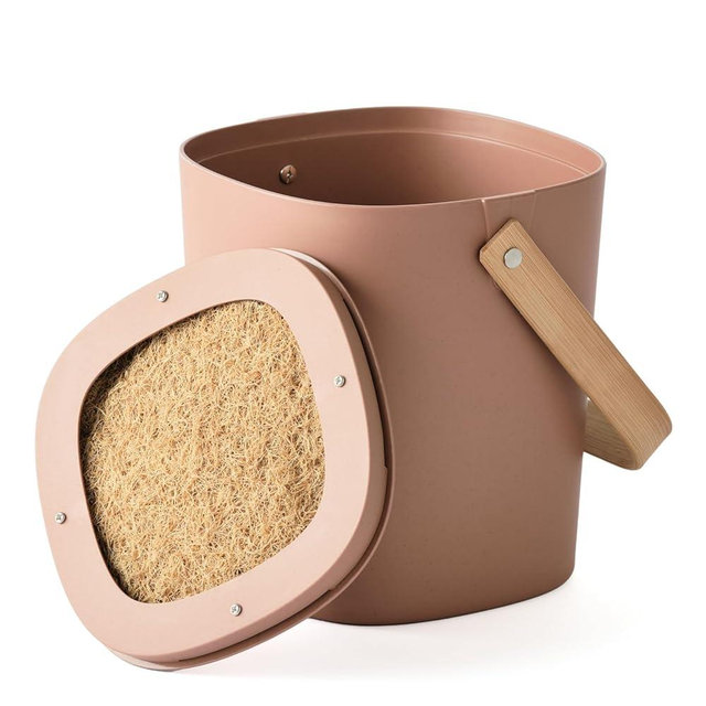 Bamboozle - 1 Gallon Compost Bin, Comes with Hemp-Based Filter, Sustainable Materials, Indoor Countertop Composter, Home & Garden Supplies, Terracotta