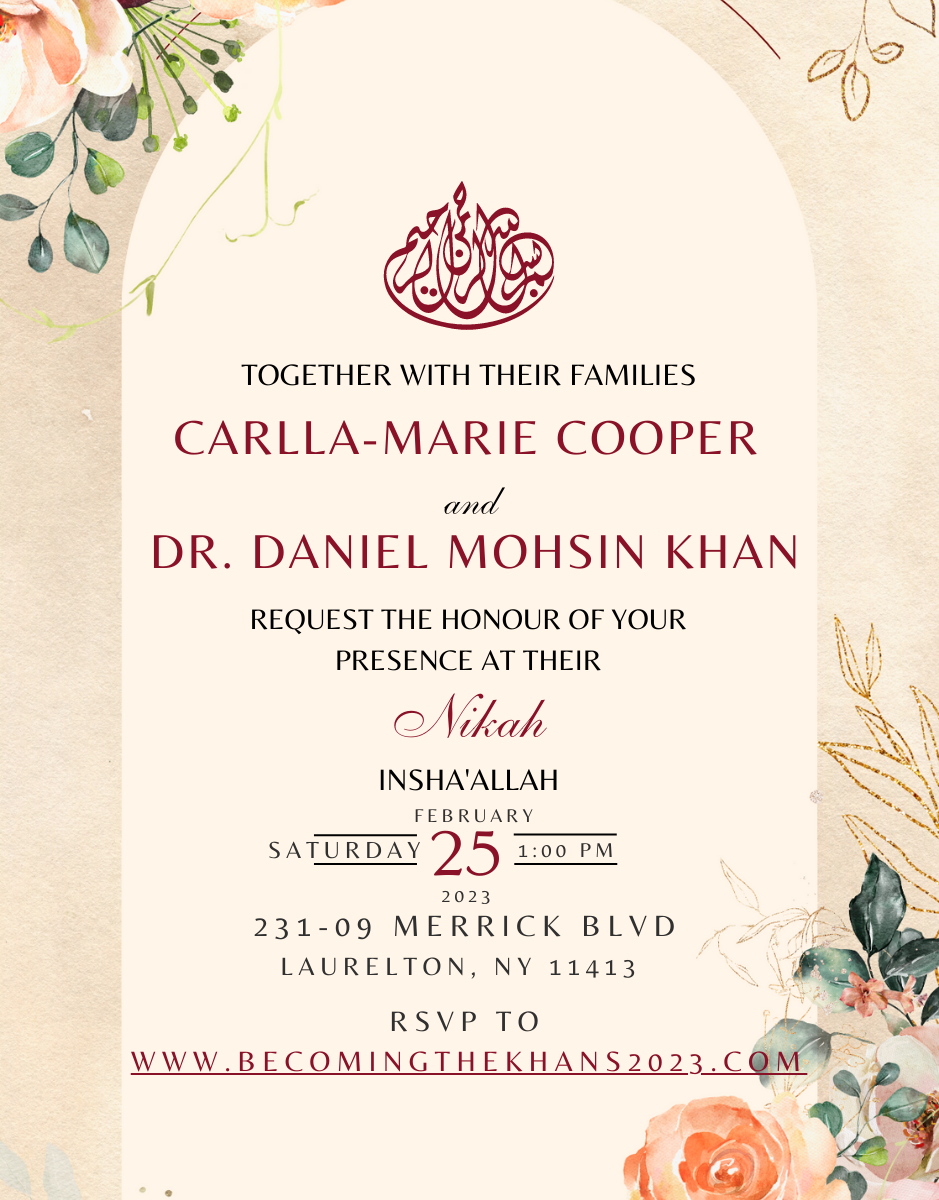 The Wedding Website of Carlla-Marie Cooper and Dr. Daniel Khan