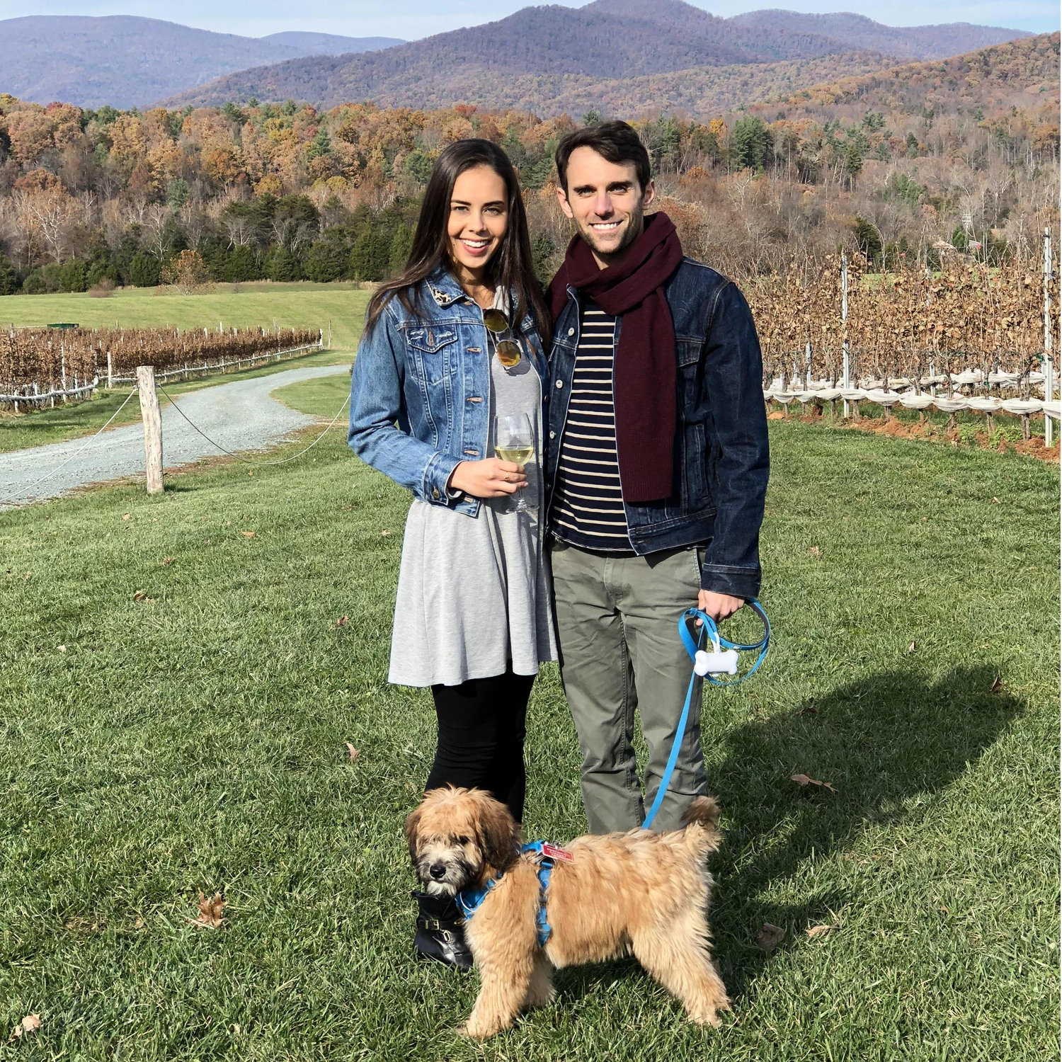 We share a love for good wine, which was hard to find in Virginia, but that didn't stop us from visiting local wineries with Georgie!