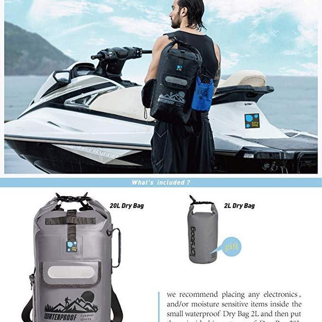 IDRYBAG Dry Bag Waterproof Backpack Floating 20L Roll Top Compression Sack Keeps Gear Dry for Kayaking, Beach, Rafting, Swimming, Boating, Hiking, Camping,Fishing,Canoeing