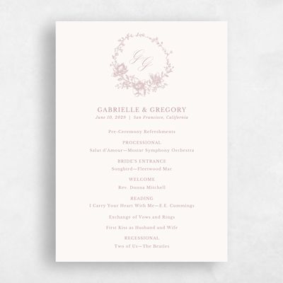 Beige Wedding Program - Magnolia