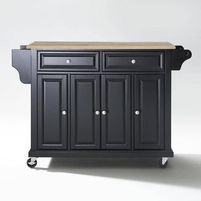 Full Size Wood Top Kitchen Cart Black - Crosley