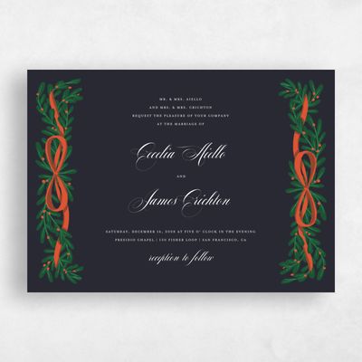 Black Landscape Wedding Invitation - Crosby Landscape